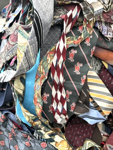 50 PC Mens Neckties Lot Bulk Wholesale Quilt Craft Only Repurpose DIY Tie Lots image 14