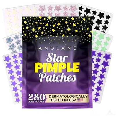 280Pcs Star Pimple Patches for Face - 1 Count (Pack of 280), Multicolor 