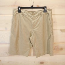 Hang Ten Men's Size 32 Tan Hybrid Board Shorts Flat Front Zip Pockets