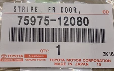 Toyota Genuine Parts 75975-12080 TAPE, BLACK OUT, RH;STRIPE,FRONT DOOR