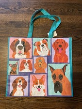 Mixed Dogs Bulldog Poodle Golden Beagle Reusable Shopping Tote Bag Homegoods New