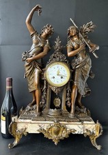 Gigantic Pendule de Cheminée XIXe Monumental French Mantel Clock Château Size