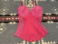 Victoria  s Secret Pink Lace Bustier Corset Lingerie Pleated 34C NWT T2