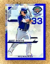 2025 Panini Prospect Edition Blue Ice Prizm Mike Boeve #7 084/299 Brewers