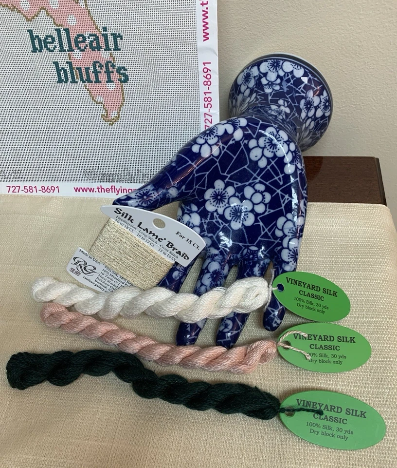 Kangaroo Paw Designs Belleair Florida Handpainted Needlepoint Canvas With Thread - Image 3 of 4