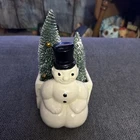Vintage Christmas Haeger Snowman Planter w/ Top hat Anthropomorphic EUC