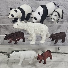 Animal Figures Bears Lot Of 8 Polar Bears Pandas Brown Cubs Wildlife