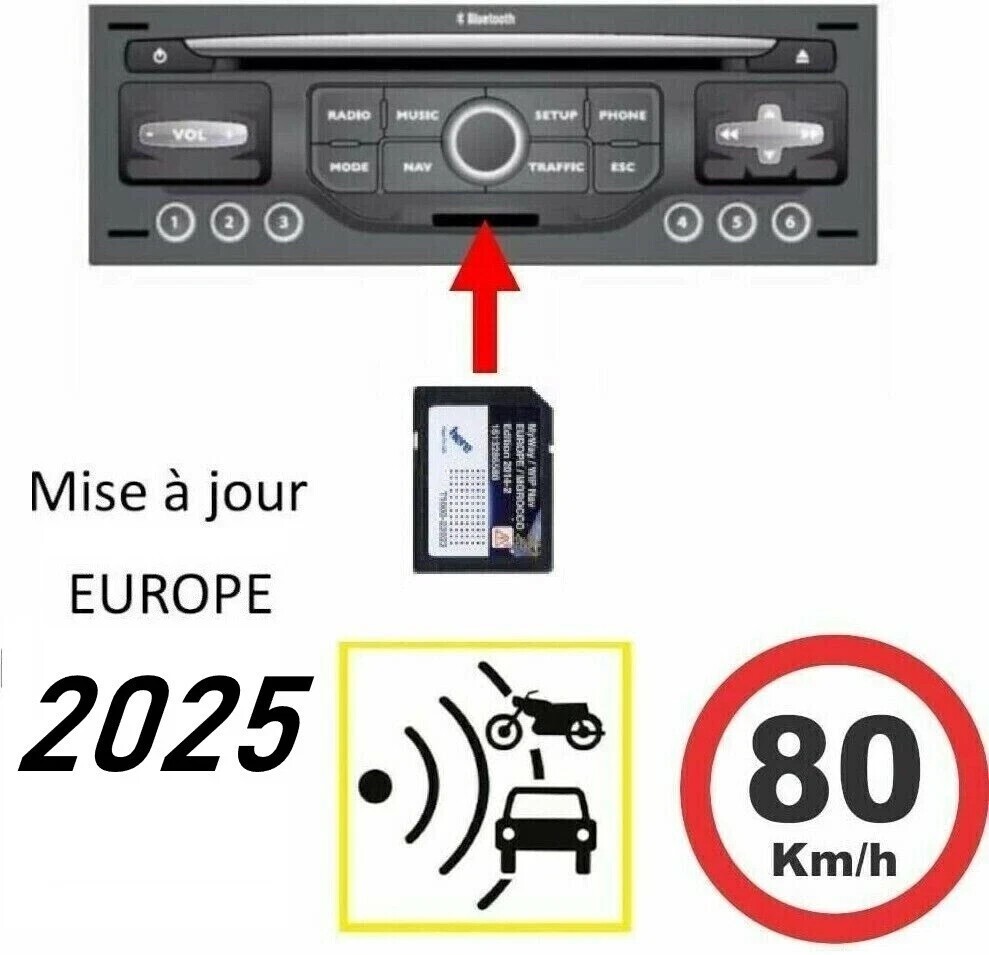 Carte SD Europe 2025 RNEG Voyagez l'esprit libre en Peugeot et Citroën