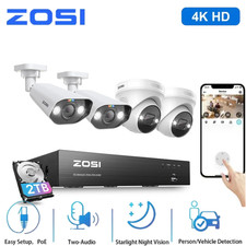 ZOSI 4K PoE Security Camera System with Person Vehicle Detection 2TB HDD Home