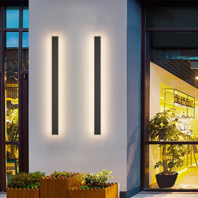 2 Pack Modern Black LED Outdoor Wall Sconces for Garage & Porch Lighting