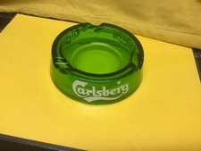 Carlsberg Green Glass Ash Tray  Retro 1990's