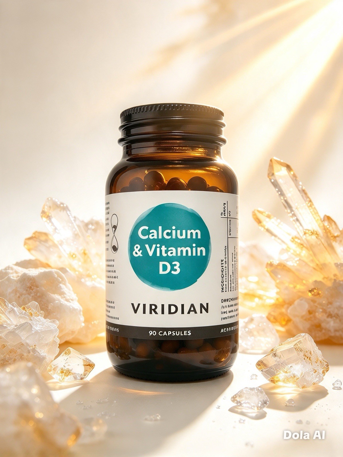 Viridian Calcium & Vitamin D3 90 Vegan Capsules - Image 2