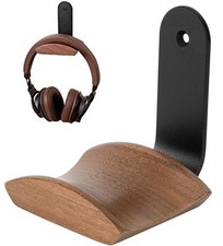 Headset Holder with 6cm Wide Walnut Headrest,Headphone Wall Mount Holder with...