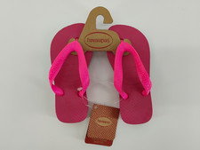 NEW Havaianas Shocking Pink Thong Flip Flops, Size 10C  25-26 