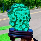 739G Natural glossy Malachite transparent cluster rough mineral sample