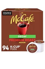 McCafe Decaf Premium Roast K-Cup Coffee Pods 94 ct. Free/Fast Shipping. New 