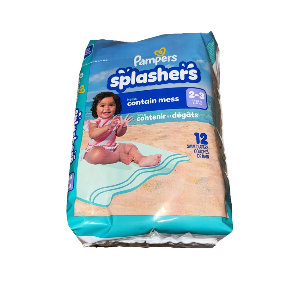 Pañales de natación Pampers - Salpicaduras - Talla 2-3, 6 PCK, cuenta 12 cada estuche completo Foto 3 de 3