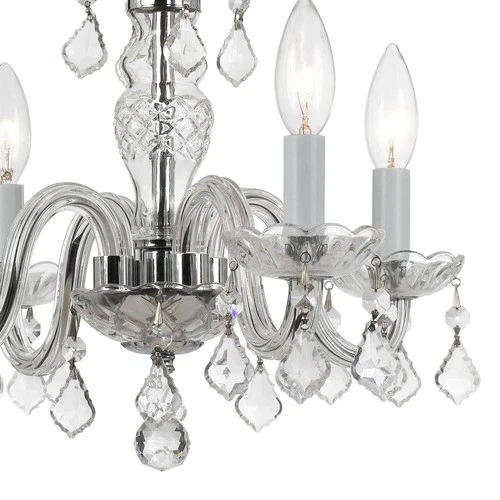 Traditional Crystal 15" Wide Chrome 4-Light Chandelier - Picture 3 of 5