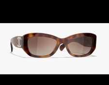Chanel Rectangle Polarized Sunglasses In Tortoise