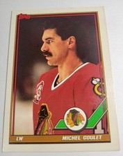 1989 Michel Goulet Card #336 Topps Chicago Blackhawks Ice Hockey Vintage NHL