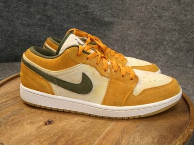 Nike Air Jordan 1 Low Light Curry Yellow Suede Shoe Sneaker Size 10.5 DH6931-102