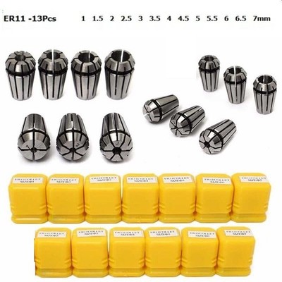 13x ER11 Spannzangen Set Spannfutter Spanner Futter Zange Spring Collet 1 - 7 mm