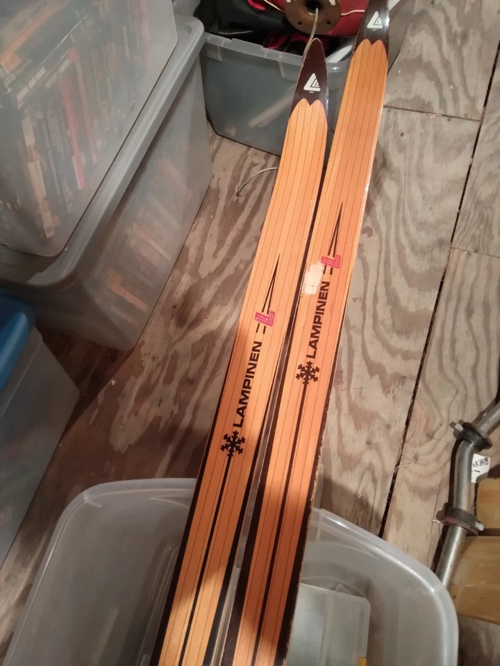 Vintage Lampinen Cross Country Skis. One Pair Is 74 Inches And Other 84 - Image 2 of 4