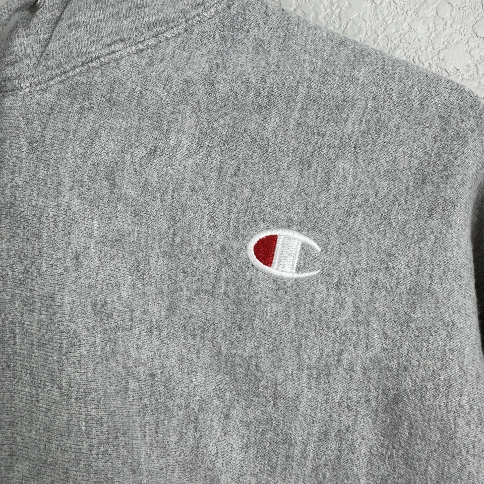 Champion Reverse Weave Full Zip Hoodie Sweatshirt Youth 2XL Gray C Logo - Image 3 of 4