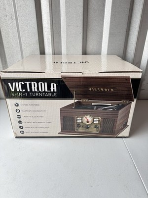 Victrola 6-in-1 Bluetooth Turntable Record Player CD Cassette Radio VTA-200B