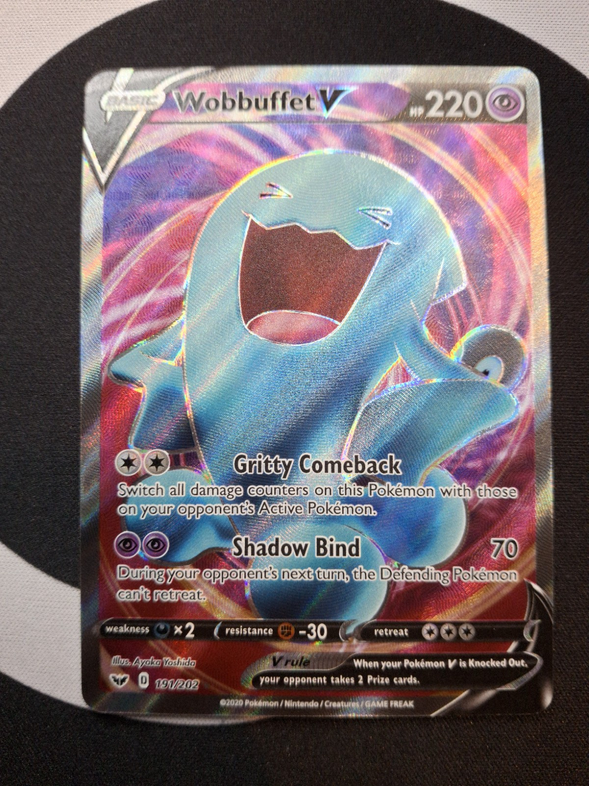 Wobbuffet V 191/202 - Full Art Ultra Rare - Pokemon Sword & Shield Base - NM/M