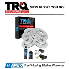 TRQ Front & Rear Brake Pad & Rotor Kit Drilled Ceramic Fits Chrysler Dodge