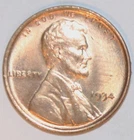1934-P Lincoln Wheat Cent - CH BU Red Brown - #3338E