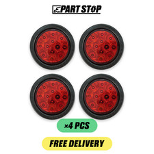 4-pack Led Trailer Tail Light Stop Tail Turn Backup Inch Round F01817s125