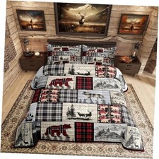 Rustic Cabin Comforter Set Woodland Wolf Deer Bear Comforter Queen Rustic 42
