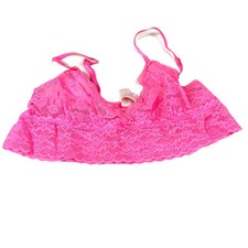 Victorias Secret Size Small Unlined Bralette Bra Pink Floral Lace No Wire 3761