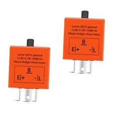 CF13 LED Flasher Relay, 3 Pins 12V Speed Adjustable Flasher Relay for LED 2 PCS