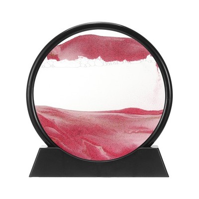 Moving Sand Art Liquid Motion, 7'' Sand Art Display, Pink(Black Frame)