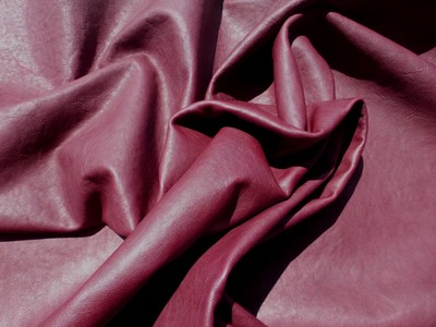 calfskin leather XL  hide Burgundy Grainy Texture Rustic Matte finish