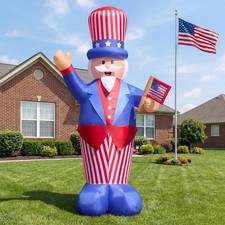 14FT Giant Uncle Sam Inflatable w/ LED Lights 4th of July Yard Decoration