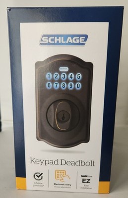 Schlage BE365 V CAM 716 Camelot Trim Keypad Deadbolt - Finish-Aged Bronze 