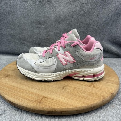 New Balance 2002R Shoes Girls Size 3 Pink Gray Suede Athletic Running Sneakers