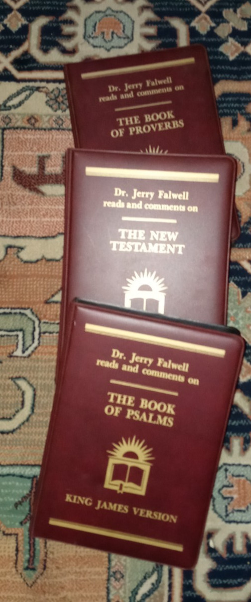 3 Dr Jerry Falwell's Cassette Tapes-Audiobooks: Proverbs, New Testement & Psalms