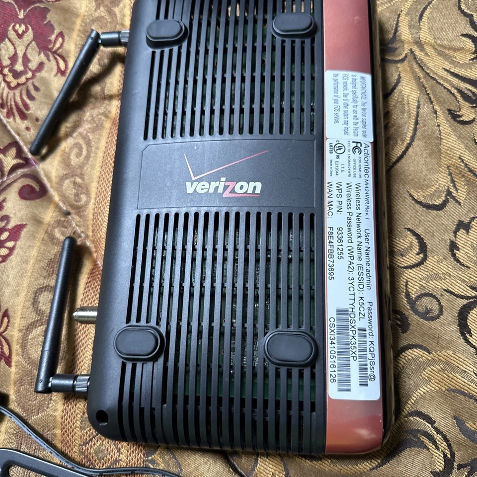 Verizon FIOS Actiontec MI424WR Rev I Wireless Router Cable Modem w/ power supply - Image 4 of 4