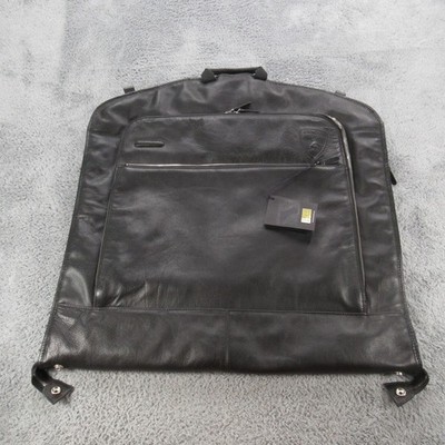Automobili Lamborghini Piquadro Black Leather Garment Bag Suit Carrier Travel