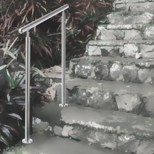 80/100/120cm Handrail Staircase Rail Stainless Steel Stair Balustrade w/ Fitting
