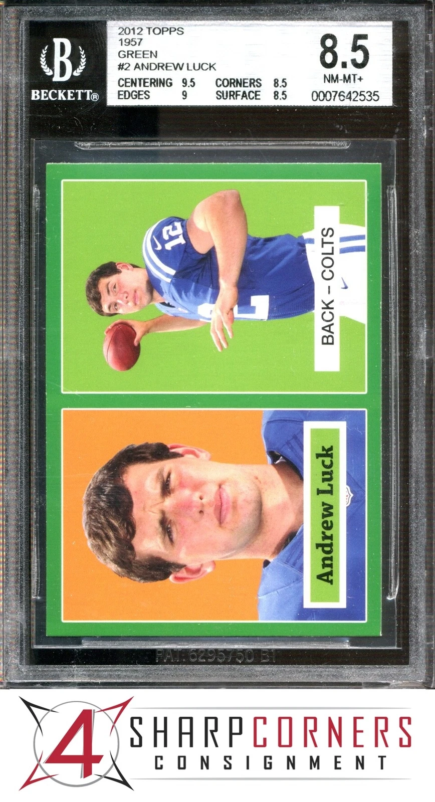 Andrew Luck Topps 1957 Reprint #2 Green Border