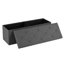 Foldable Storage Ottoman Bench Foot Rest Stool with Padded Seat, Support 660lbs