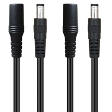 Siocen【2-Pack 3Ft DC Extension Cable 5.5Mm X 2.1Mm Male to Female Power Cord for