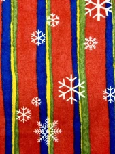 Clothworks Snowflake Pattern Felt Fabric Red Green Blue White 42" x 44"
