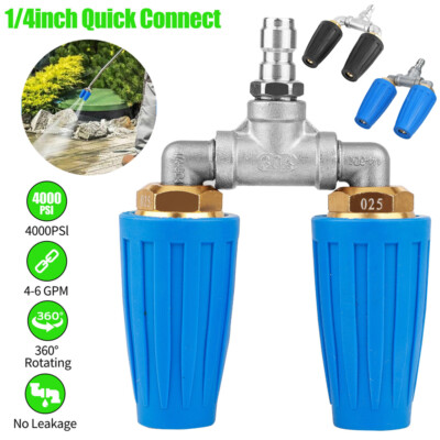 #ad 4000 PSI Dual Turbo Nozzle Pressure Washer 4 6 GPM 1 4quot; Quick Connect Spray Tips $34.99